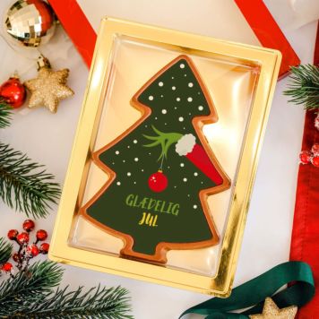Personlig chokolade som et juletræ Grinch