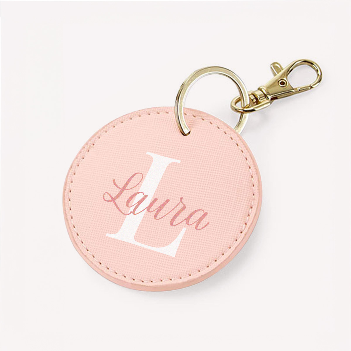 Personlig nøglering rund med monogram