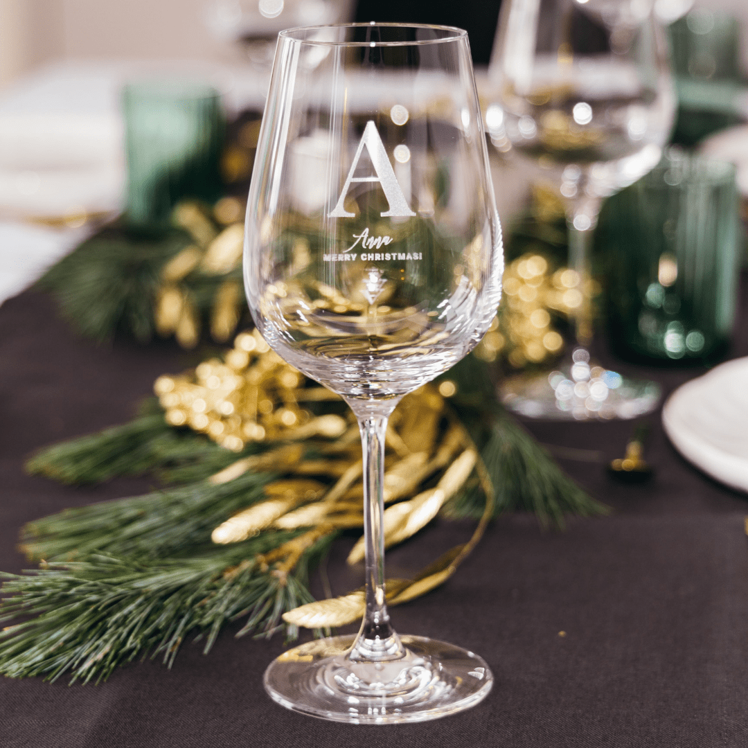 Personaliseret vinglas med monogram