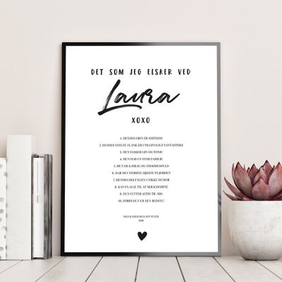Personaliseret plakat - Hvad jeg elsker ved X Personaliseret plakat - Hvad jeg elsker ved X