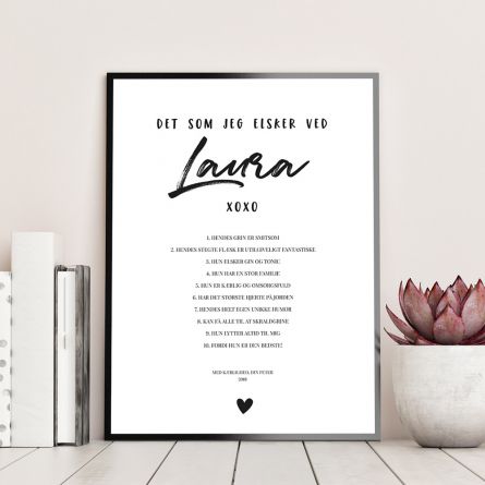 Personaliseret plakat - Hvad jeg elsker ved X