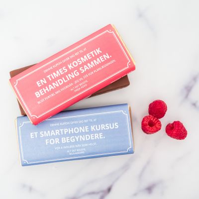 Sødt - Personligt gavekort med chokolade