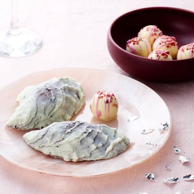 Afskedsgaver - Chokolade østers og champagnetrøfler